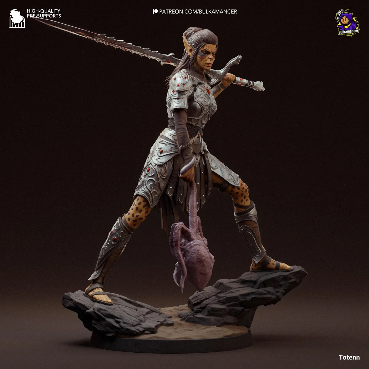Lae'zel Githyanki Warrior - Baldur's Gate 3 BG3 Unpainted Resin Figurine Kit - 1/8 Scale 277mm 10.9in - 3D Printed Statue Fan Art — 7/10