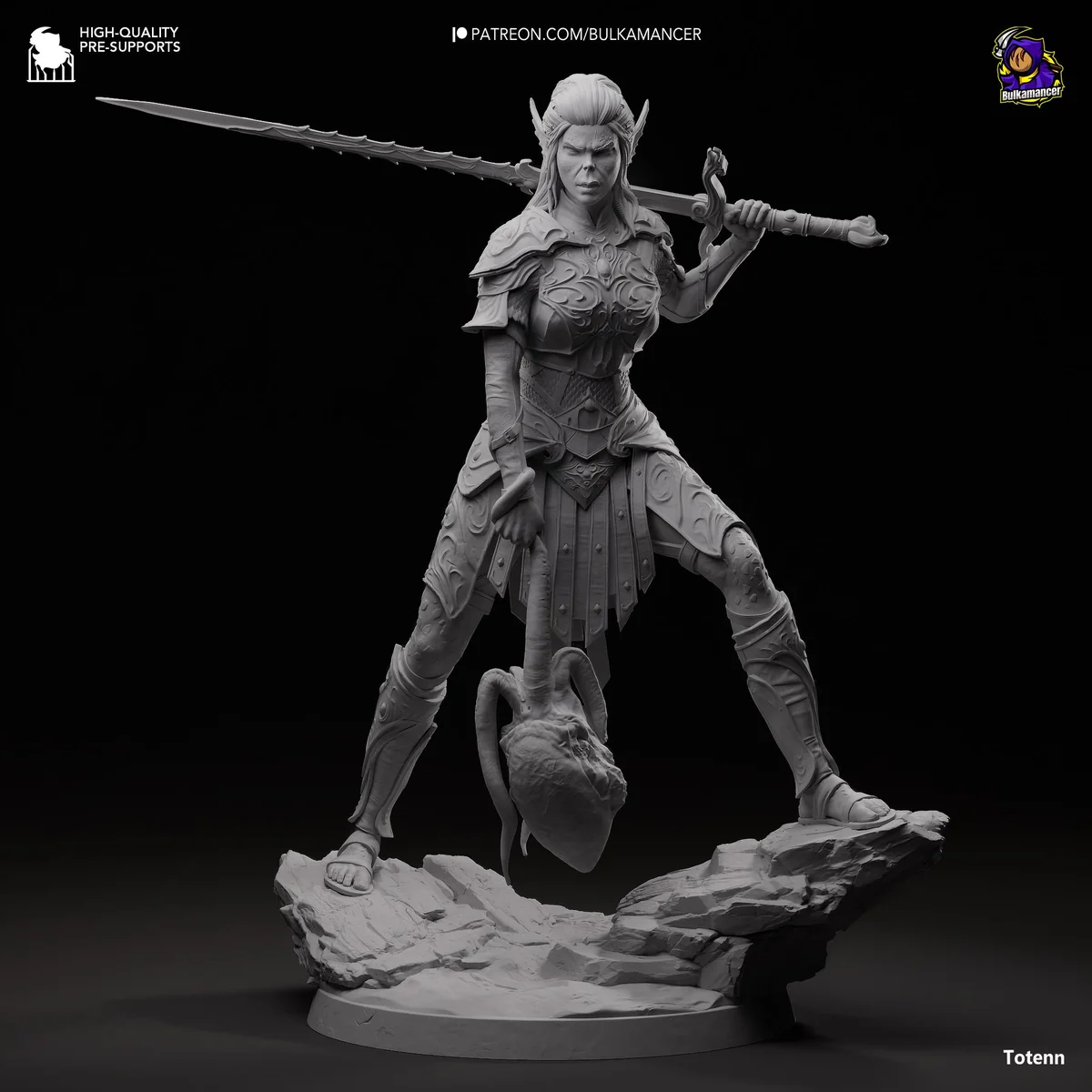 Lae'zel Githyanki Warrior - Baldur's Gate 3 BG3 Unpainted Resin Figurine Kit - 1/8 Scale 277mm 10.9in - 3D Printed Statue Fan Art — 9/10
