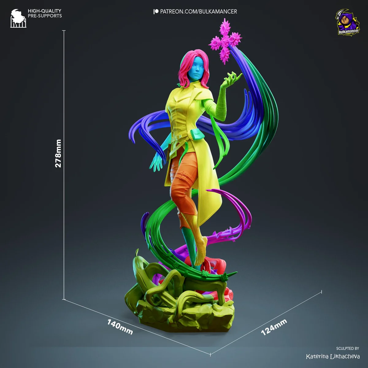 Lune Mystic JRPG - Clair Obscur Expedition 33 Unpainted Resin Figurine Kit - 1/8 Scale 278mm 10.9in - 3D Printed Statue Fan Art — 2/10