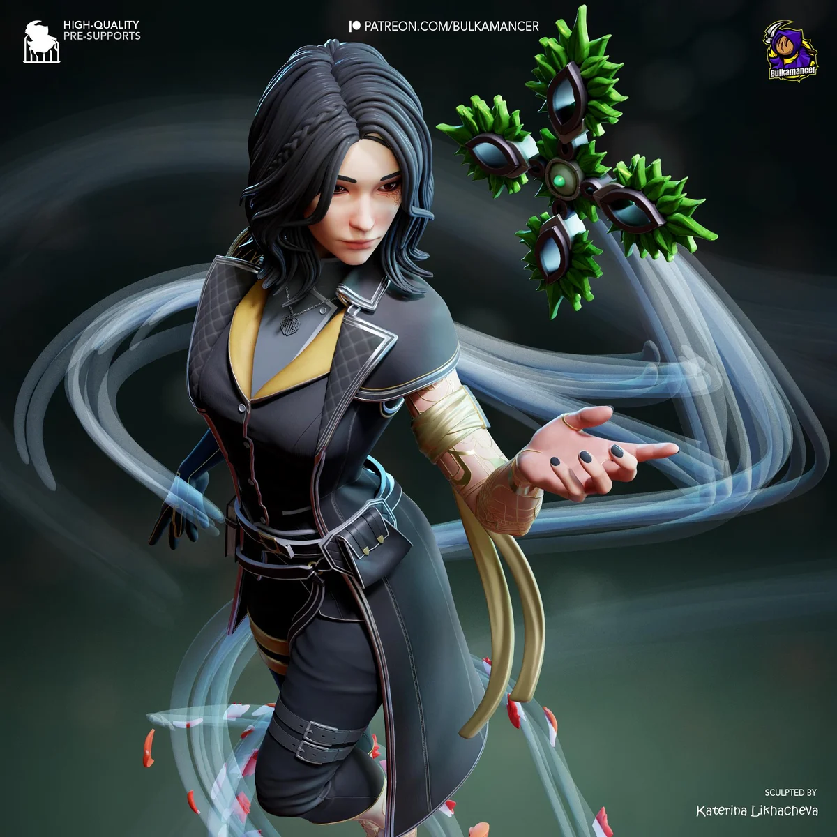 Lune Mystic JRPG - Clair Obscur Expedition 33 Unpainted Resin Figurine Kit - 1/8 Scale 278mm 10.9in - 3D Printed Statue Fan Art — 4/10