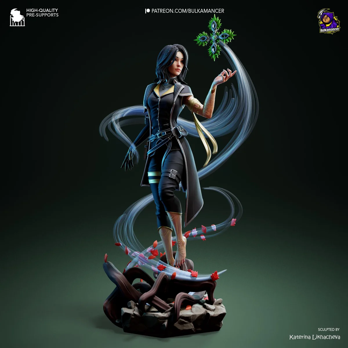Lune Mystic JRPG - Clair Obscur Expedition 33 Unpainted Resin Figurine Kit - 1/8 Scale 278mm 10.9in - 3D Printed Statue Fan Art — 5/10