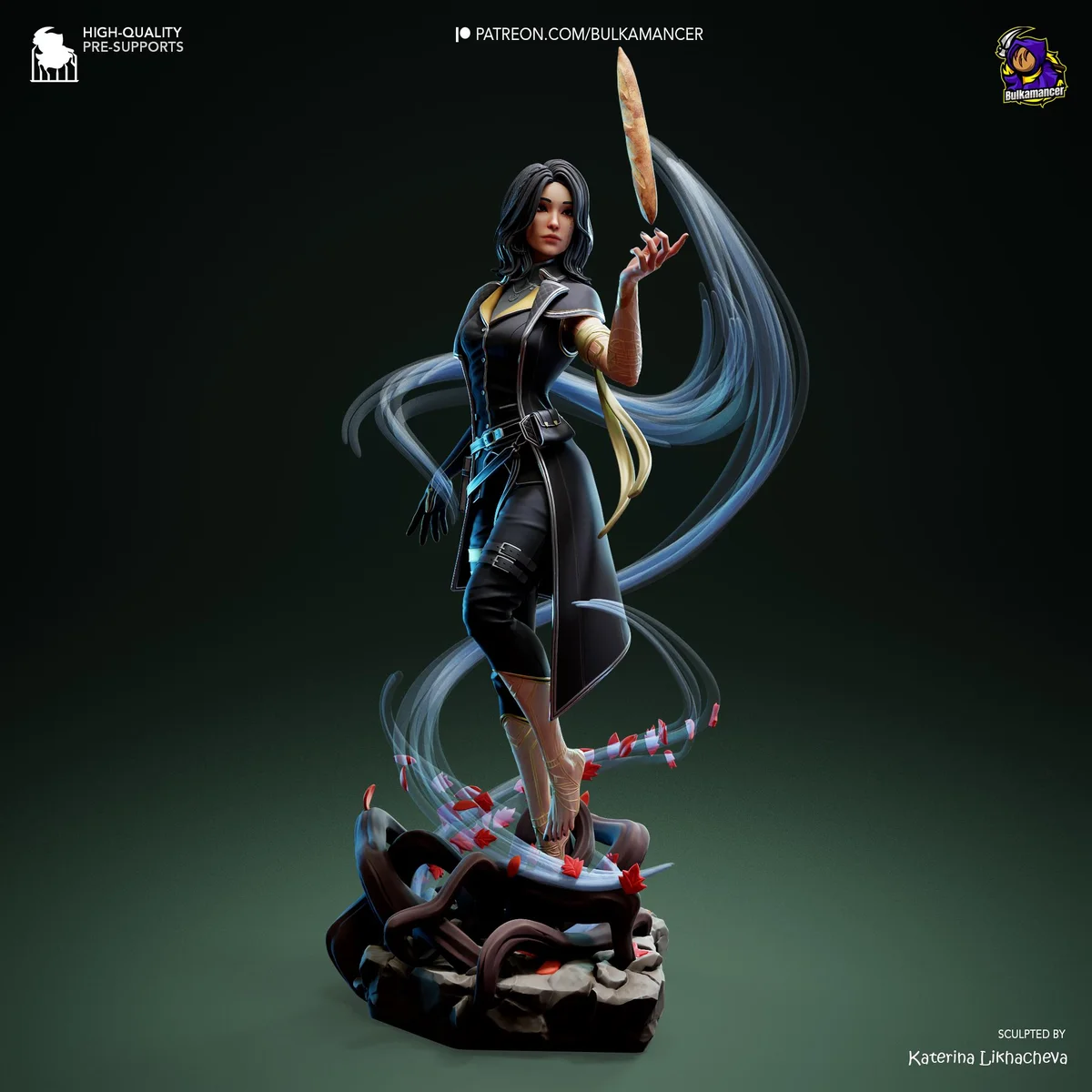 Lune Mystic JRPG - Clair Obscur Expedition 33 Unpainted Resin Figurine Kit - 1/8 Scale 278mm 10.9in - 3D Printed Statue Fan Art — 6/10
