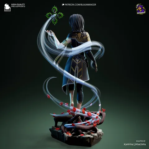 Lune Mystic JRPG - Clair Obscur Expedition 33 Unpainted Resin Figurine Kit - 1/8 Scale 278mm 10.9in - 3D Printed Statue Fan Art