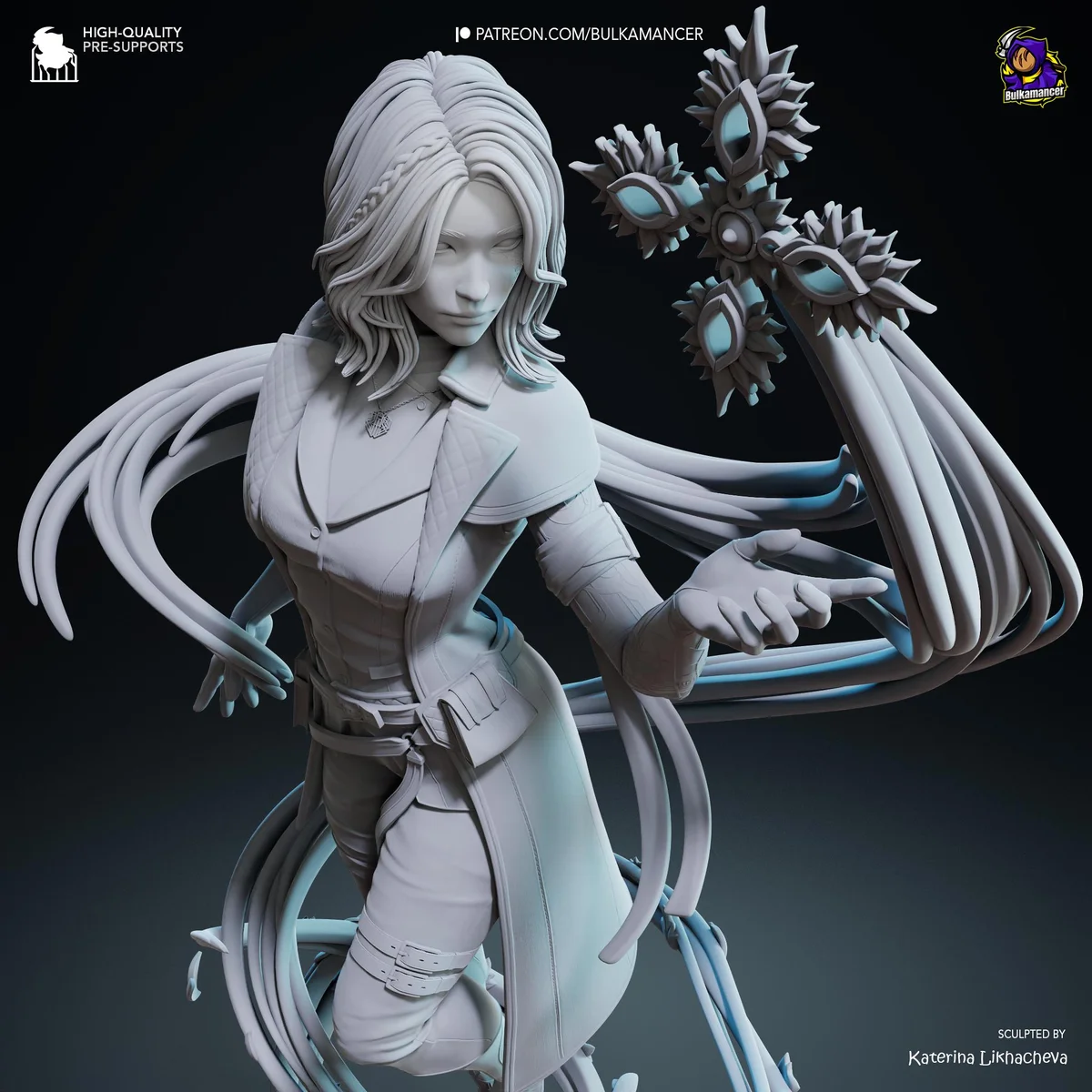 Lune Mystic JRPG - Clair Obscur Expedition 33 Unpainted Resin Figurine Kit - 1/8 Scale 278mm 10.9in - 3D Printed Statue Fan Art — 10/10