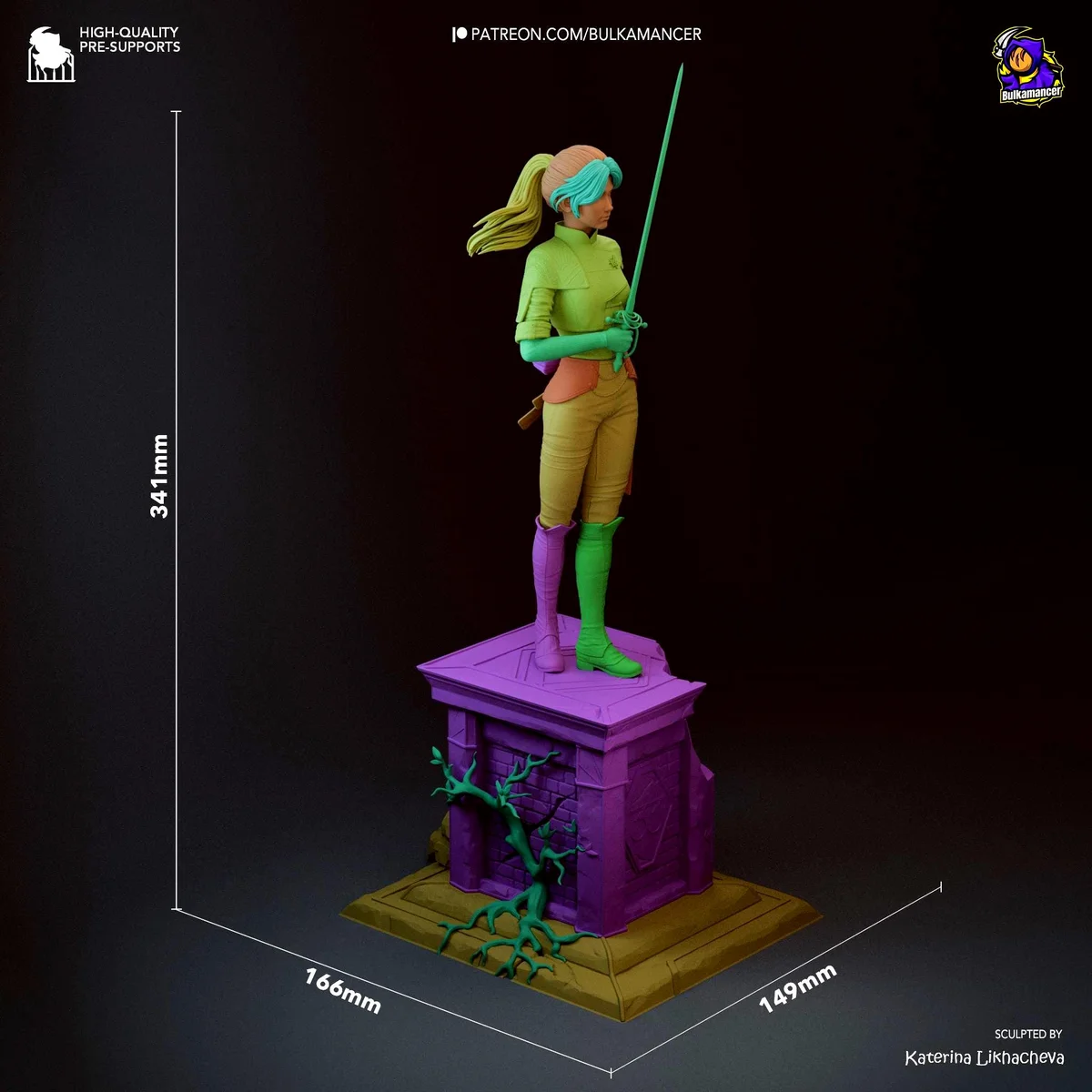 Maelle Painter JRPG Heroine - Clair Obscur Expedition 33 Unpainted Resin Figurine Kit - 1/8 Scale 341mm 13.4in - 3D Printed Statue Fan Art — 2/10