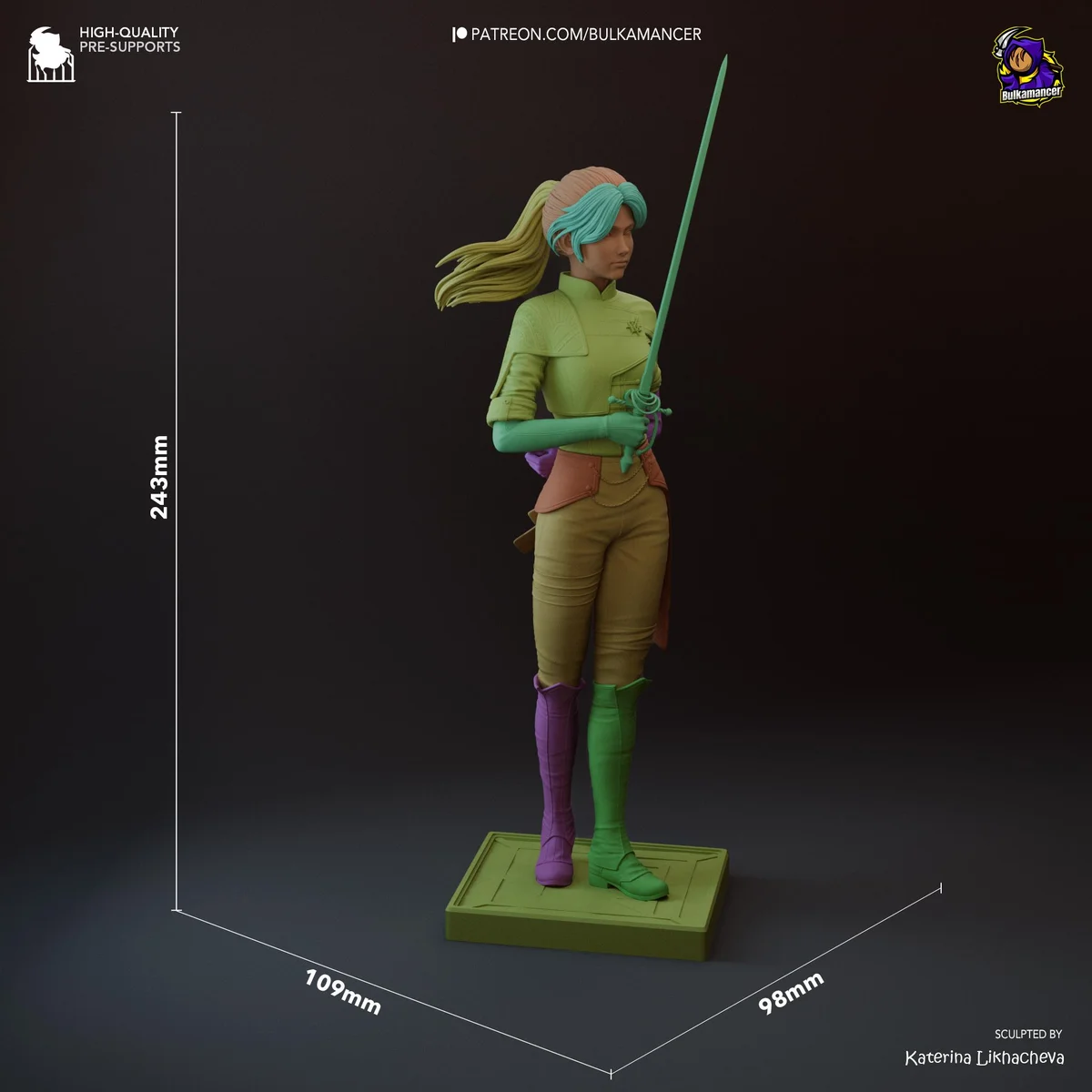 Maelle Painter JRPG Heroine - Clair Obscur Expedition 33 Unpainted Resin Figurine Kit - 1/8 Scale 341mm 13.4in - 3D Printed Statue Fan Art — 3/10