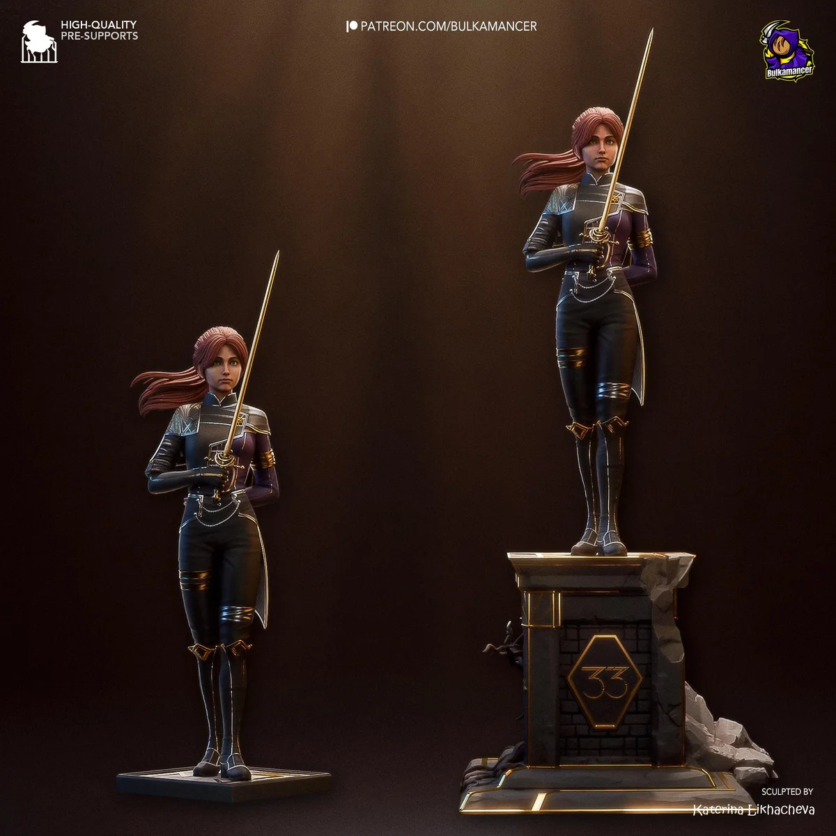 Maelle Painter JRPG Heroine - Clair Obscur Expedition 33 Unpainted Resin Figurine Kit - 1/8 Scale 341mm 13.4in - 3D Printed Statue Fan Art — 1/10
