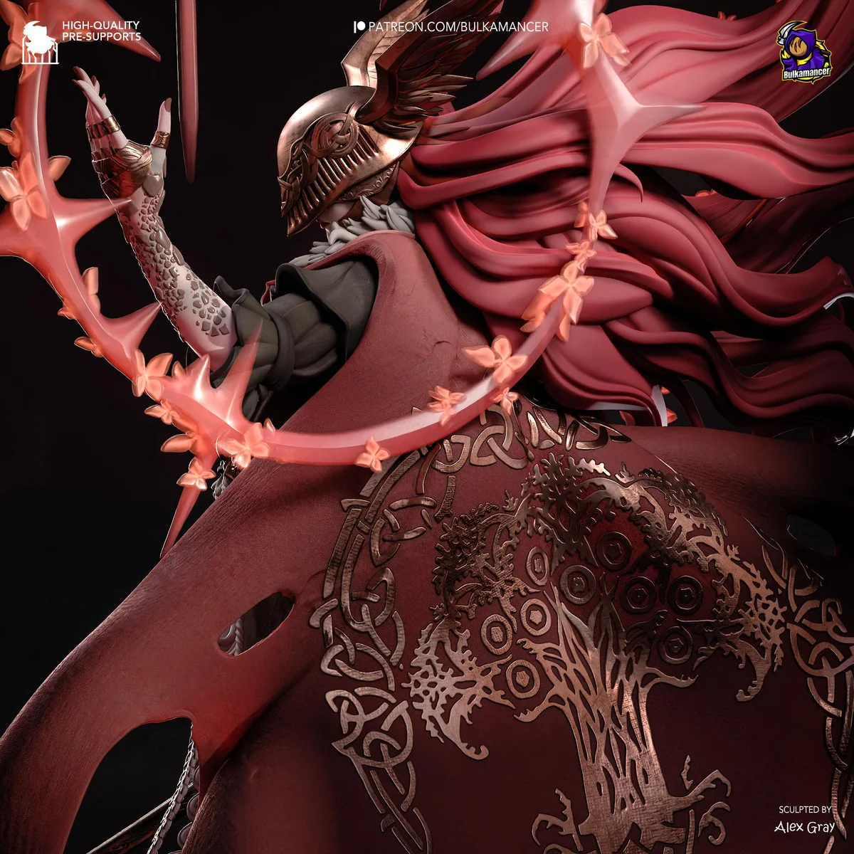 Malenia Blade of Miquella Goddess of Rot - Elden Ring Unpainted Resin Figurine Kit - 1/8 Scale 319mm 12.6in - 3D Printed Statue Fan Art — 5/10
