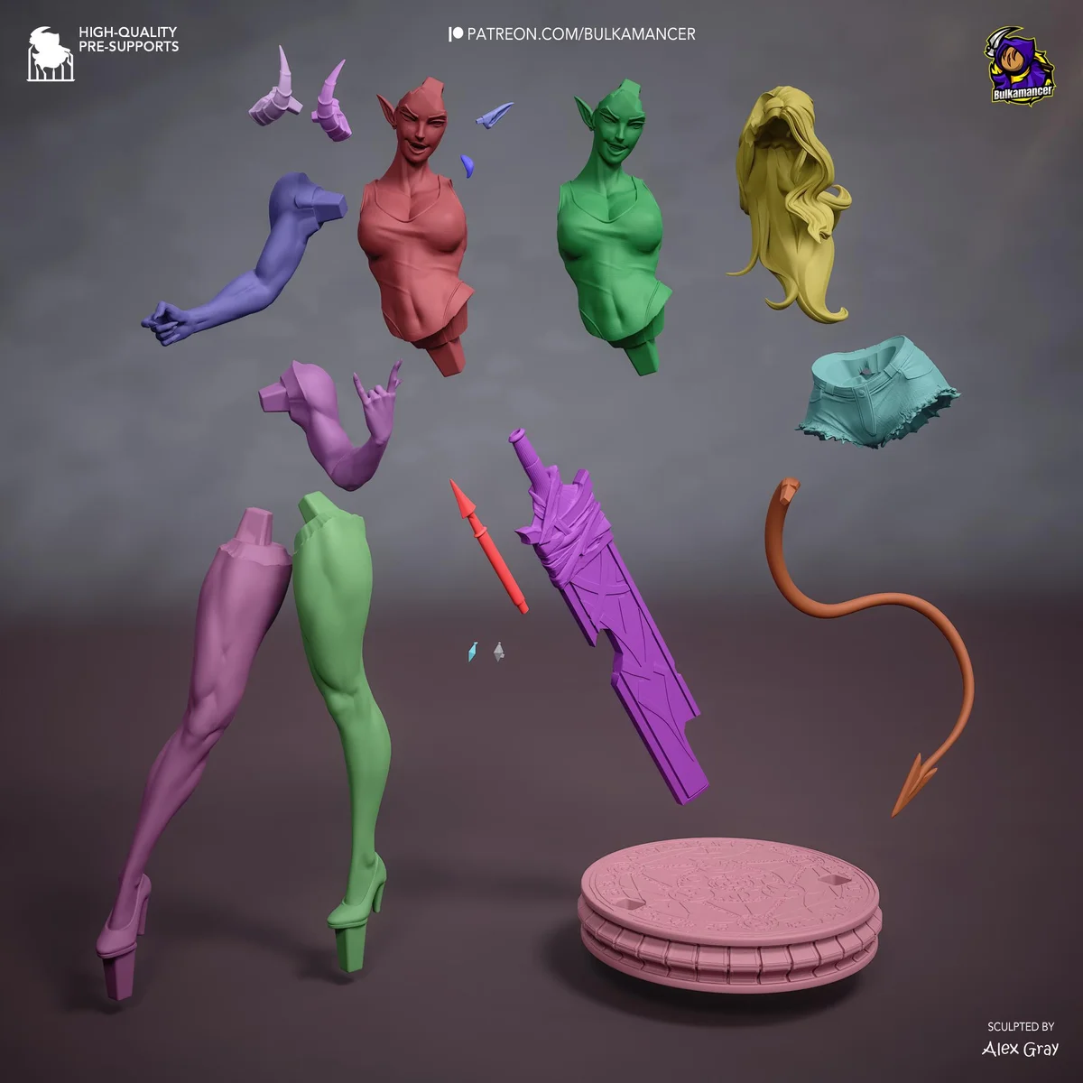 Malevola Superhero Villain - Dispatch Game Unpainted Resin Figurine Kit - 1/8 Scale 274mm 10.8in - 3D Printed Statue Fan Art — 3/10