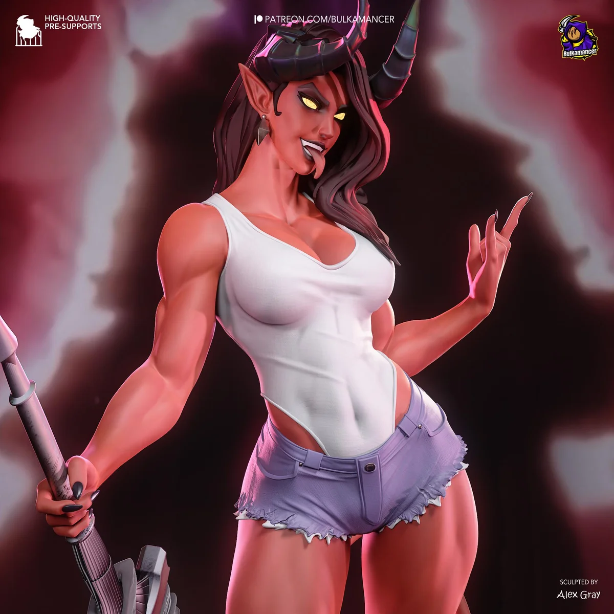 Malevola Superhero Villain - Dispatch Game Unpainted Resin Figurine Kit - 1/8 Scale 274mm 10.8in - 3D Printed Statue Fan Art — 9/10