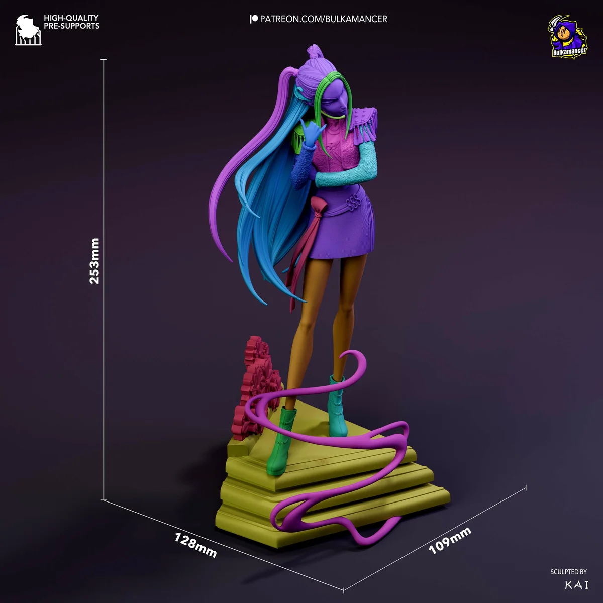 Mira Huntrix Idol - KPop Demon Hunters Netflix Unpainted Resin Figurine Kit - 1/8 Scale 253mm 10.0in - 3D Printed Statue Fan Art — 2/10