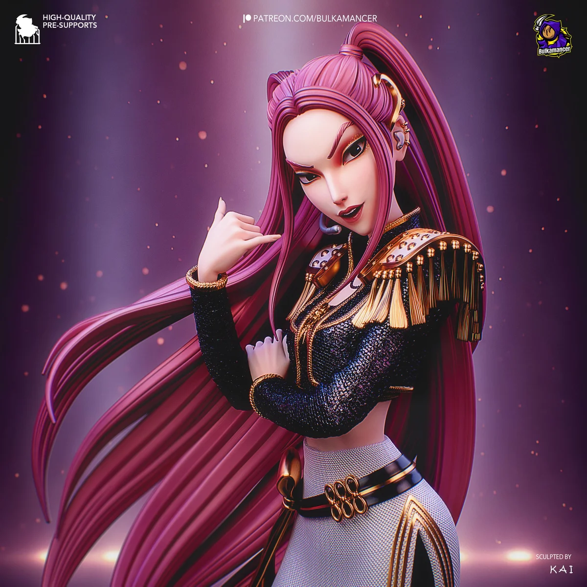 Mira Huntrix Idol - KPop Demon Hunters Netflix Unpainted Resin Figurine Kit - 1/8 Scale 253mm 10.0in - 3D Printed Statue Fan Art — 4/10