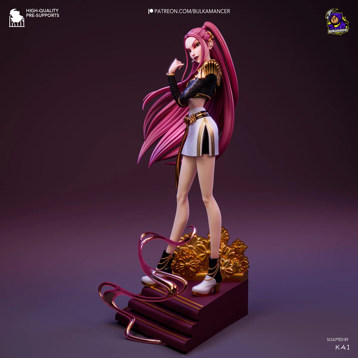 Mira Huntrix Idol - KPop Demon Hunters Netflix Unpainted Resin Figurine Kit - 1/8 Scale 253mm 10.0in - 3D Printed Statue Fan Art — 5/10