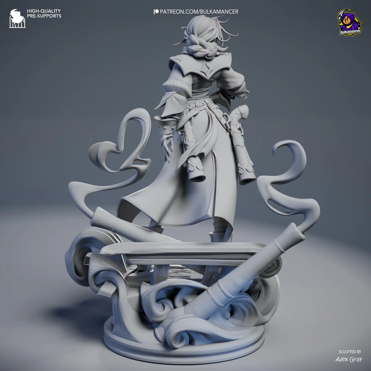 Miss Fortune Sarah Bounty Hunter Bilgewater - League of Legends Unpainted Resin Figurine Kit - 1/8 Scale 278mm 10.9in - 3D Printed Statue — 6/10