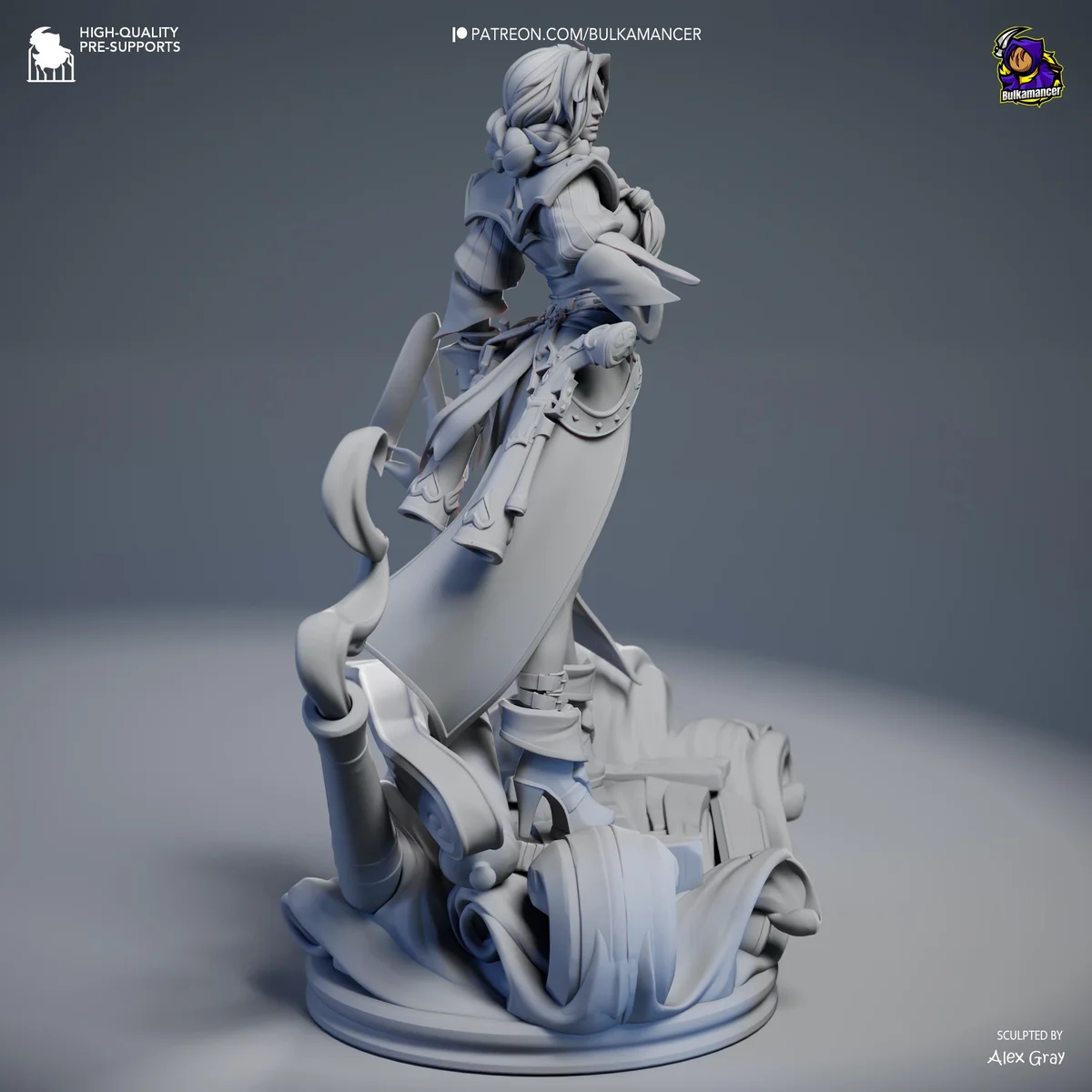 Miss Fortune Sarah Bounty Hunter Bilgewater - League of Legends Unpainted Resin Figurine Kit - 1/8 Scale 278mm 10.9in - 3D Printed Statue — 8/10