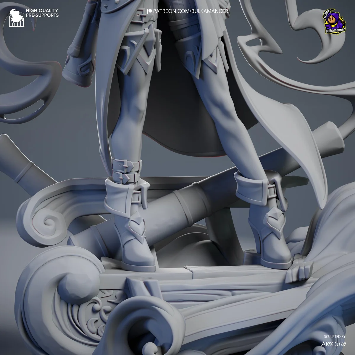 Miss Fortune Sarah Bounty Hunter Bilgewater - League of Legends Unpainted Resin Figurine Kit - 1/8 Scale 278mm 10.9in - 3D Printed Statue — 9/10