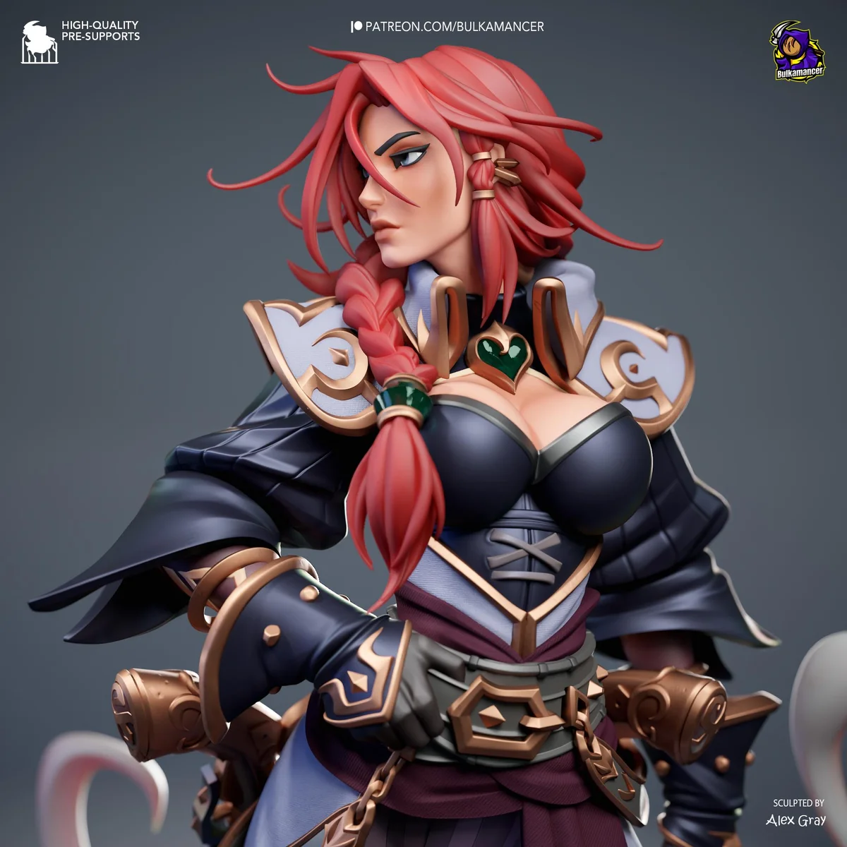 Miss Fortune Sarah Bounty Hunter Bilgewater - League of Legends Unpainted Resin Figurine Kit - 1/8 Scale 278mm 10.9in - 3D Printed Statue — 10/10