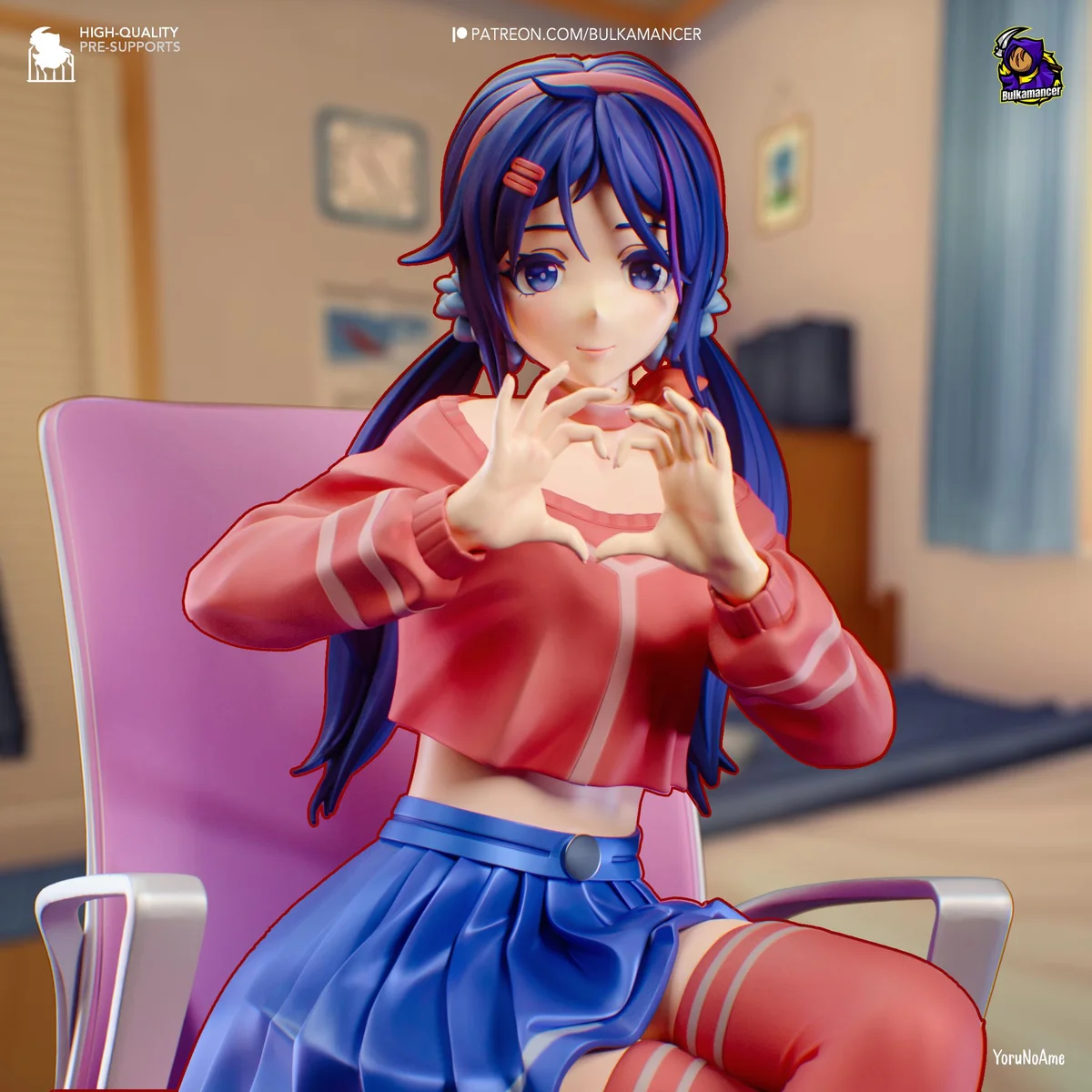 Mita Anime Yandere - MiSide Horror Game Unpainted Resin Figurine Kit - 1/8 Scale 176mm 6.9in - 3D Printed Statue Fan Art — 4/10