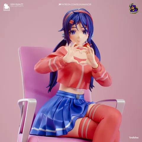 Mita Anime Yandere - MiSide Horror Game Unpainted Resin Figurine Kit - 1/8 Scale 176mm 6.9in - 3D Printed Statue Fan Art