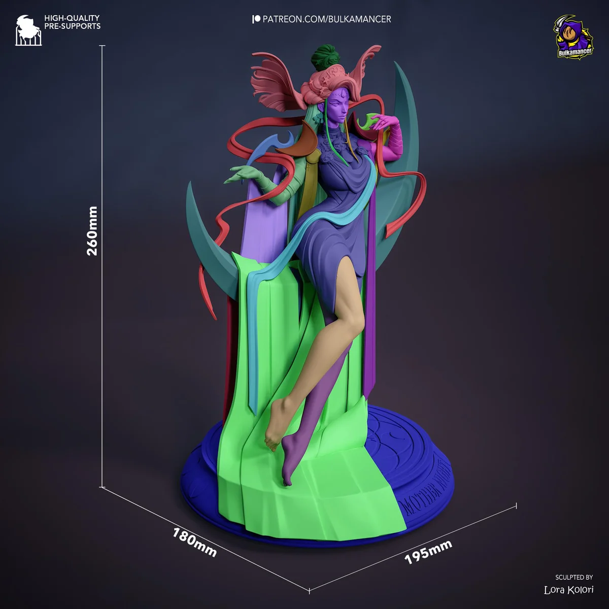 Nyx Goddess of Night - Hades Supergiant Unpainted Resin Figurine Kit - 1/8 Scale 260mm 10.2in - 3D Printed Statue Fan Art — 2/10