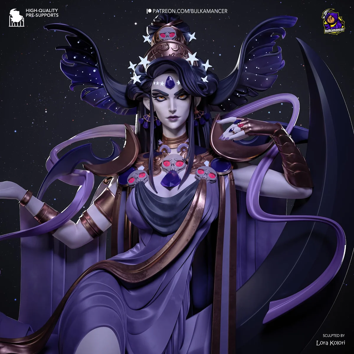 Nyx Goddess of Night - Hades Supergiant Unpainted Resin Figurine Kit - 1/8 Scale 260mm 10.2in - 3D Printed Statue Fan Art — 4/10