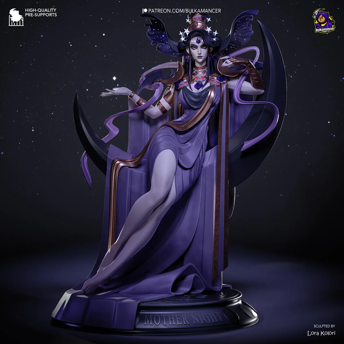 Nyx Goddess of Night - Hades Supergiant Unpainted Resin Figurine Kit - 1/8 Scale 260mm 10.2in - 3D Printed Statue Fan Art — 1/10