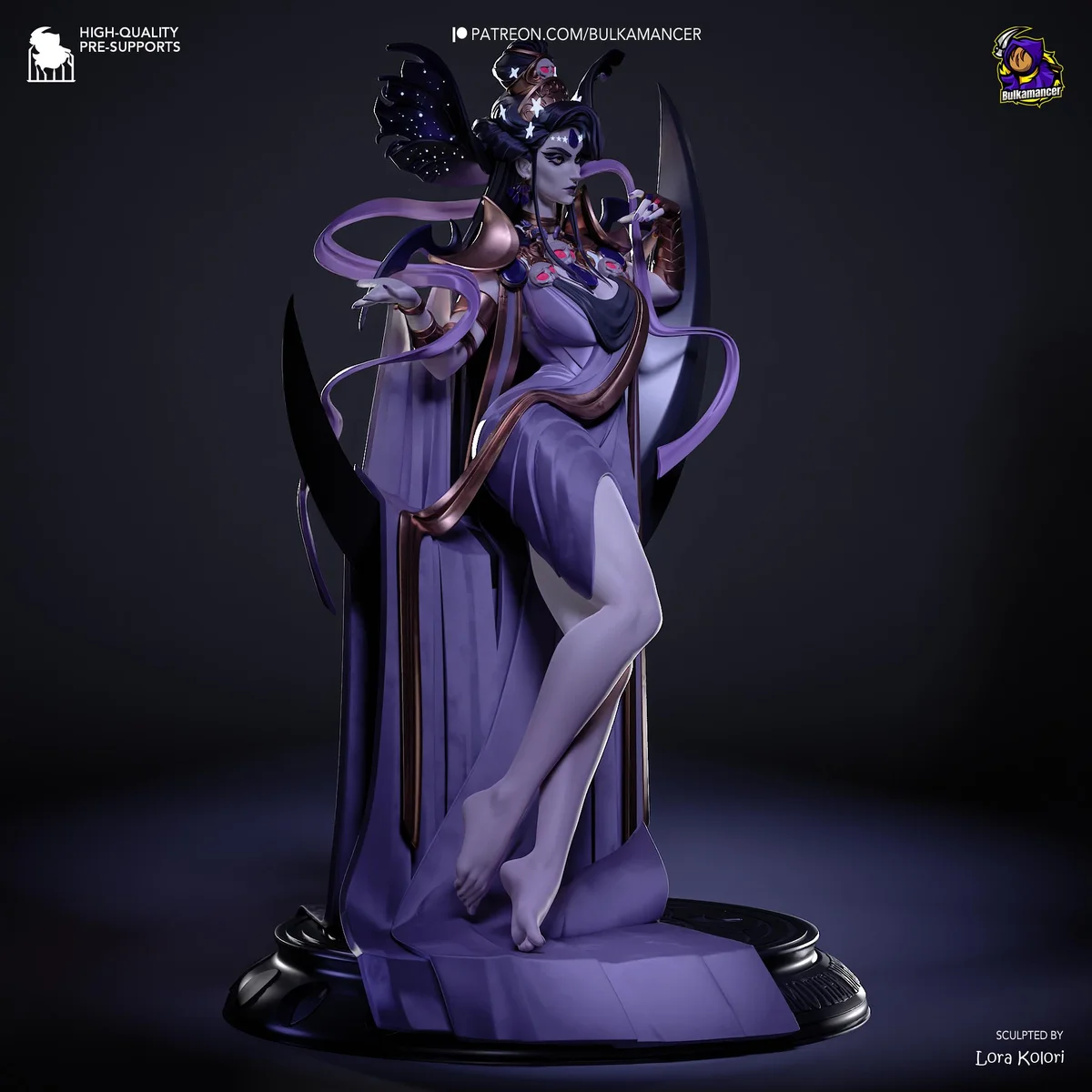 Nyx Goddess of Night - Hades Supergiant Unpainted Resin Figurine Kit - 1/8 Scale 260mm 10.2in - 3D Printed Statue Fan Art — 5/10