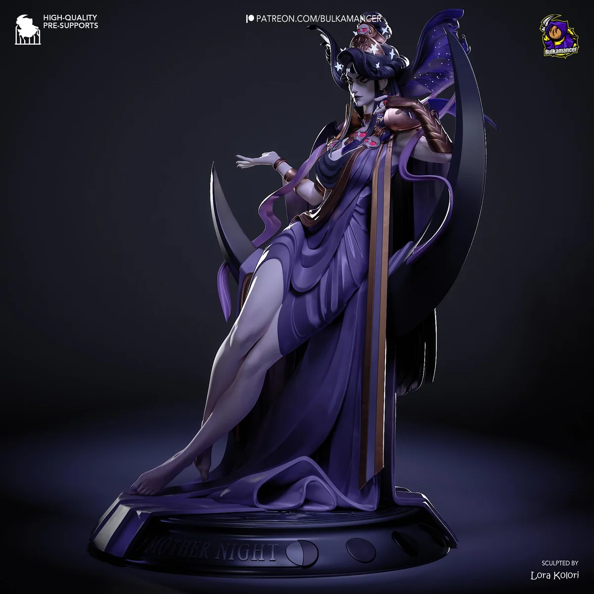 Nyx Goddess of Night - Hades Supergiant Unpainted Resin Figurine Kit - 1/8 Scale 260mm 10.2in - 3D Printed Statue Fan Art — 7/10