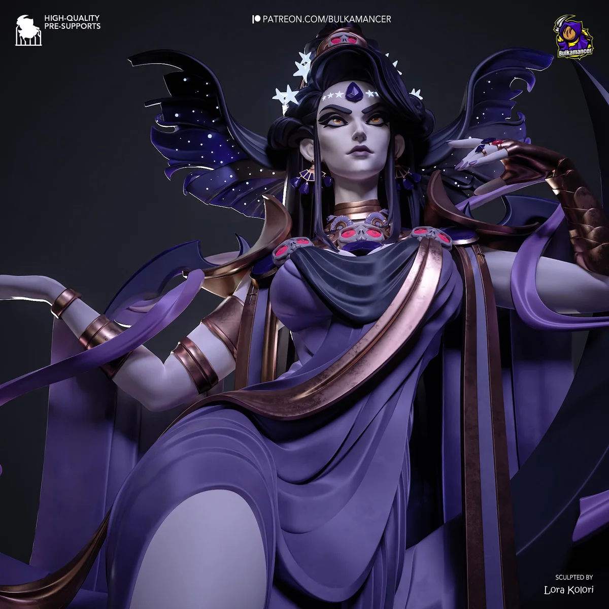 Nyx Goddess of Night - Hades Supergiant Unpainted Resin Figurine Kit - 1/8 Scale 260mm 10.2in - 3D Printed Statue Fan Art — 8/10