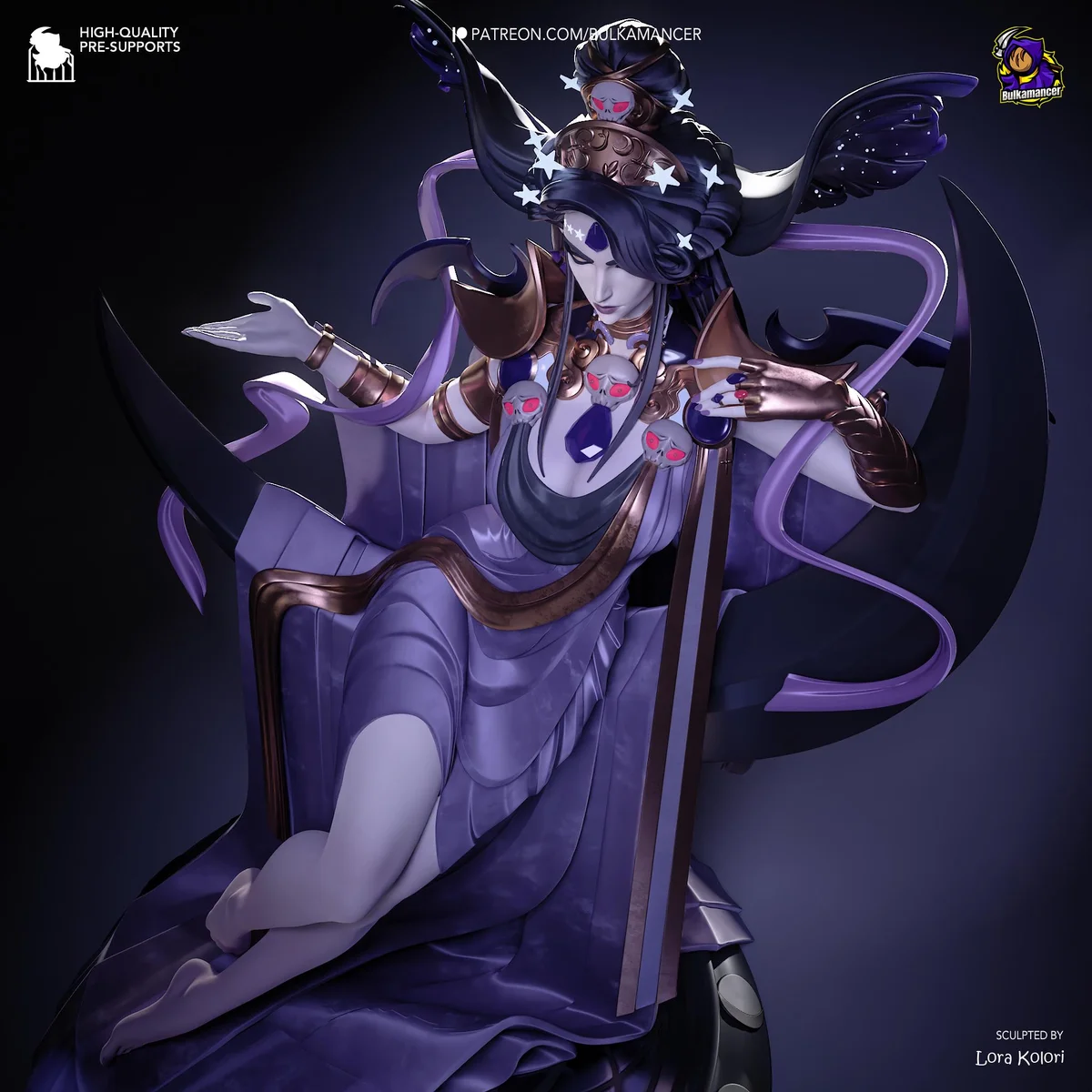 Nyx Goddess of Night - Hades Supergiant Unpainted Resin Figurine Kit - 1/8 Scale 260mm 10.2in - 3D Printed Statue Fan Art — 9/10