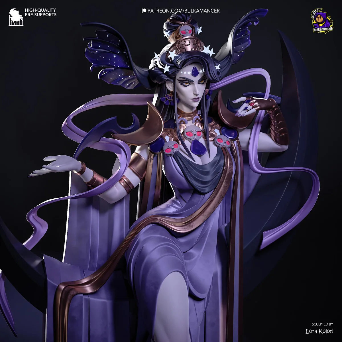 Nyx Goddess of Night - Hades Supergiant Unpainted Resin Figurine Kit - 1/8 Scale 260mm 10.2in - 3D Printed Statue Fan Art — 10/10