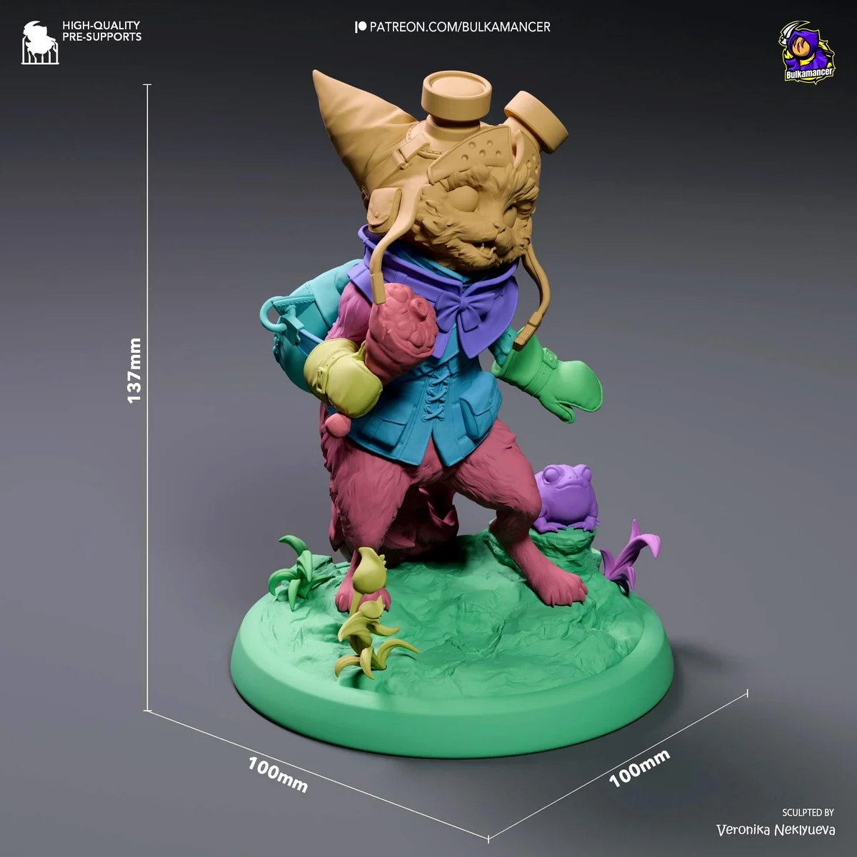 Palico and Toad Felyne Companion Diorama - Monster Hunter Wilds Unpainted Resin Diorama Kit - 1/8 Scale 137mm 5.4in - 3D Printed Statue — 2/10