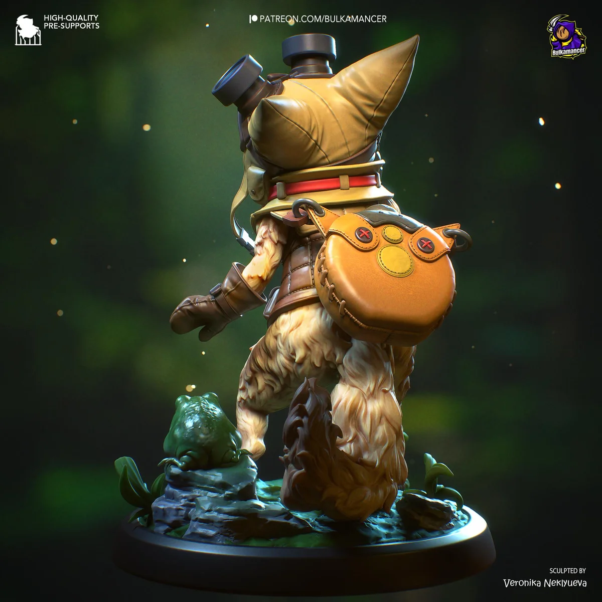 Palico and Toad Felyne Companion Diorama - Monster Hunter Wilds Unpainted Resin Diorama Kit - 1/8 Scale 137mm 5.4in - 3D Printed Statue — 7/10