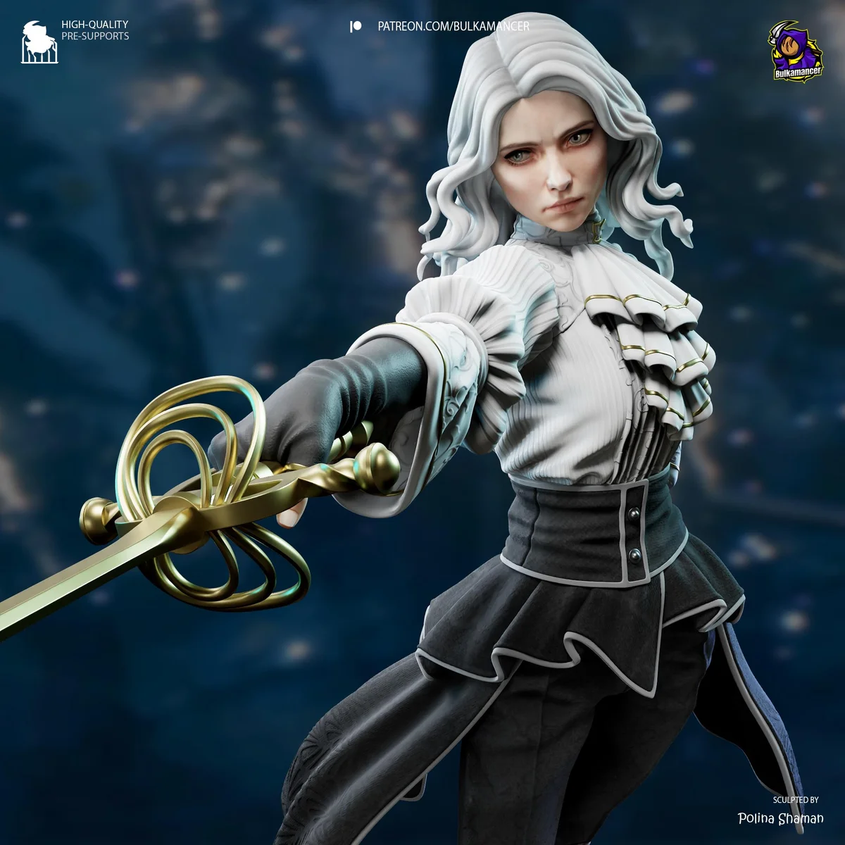 Real Maelle JRPG Painter - Clair Obscur Expedition 33 Unpainted Resin Figurine Kit - 1/8 Scale 219mm 8.6in - 3D Printed Statue Fan Art — 4/10