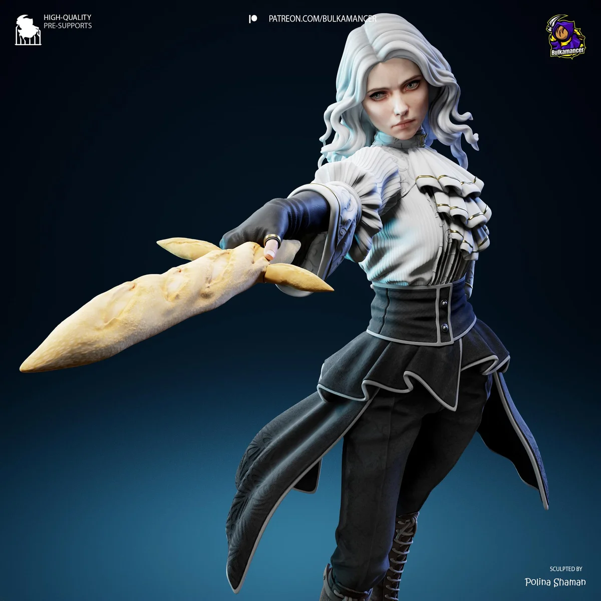 Real Maelle JRPG Painter - Clair Obscur Expedition 33 Unpainted Resin Figurine Kit - 1/8 Scale 219mm 8.6in - 3D Printed Statue Fan Art — 5/10