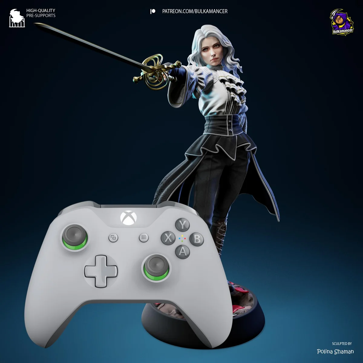Real Maelle JRPG Painter - Clair Obscur Expedition 33 Unpainted Resin Figurine Kit - 1/8 Scale 219mm 8.6in - 3D Printed Statue Fan Art — 6/10