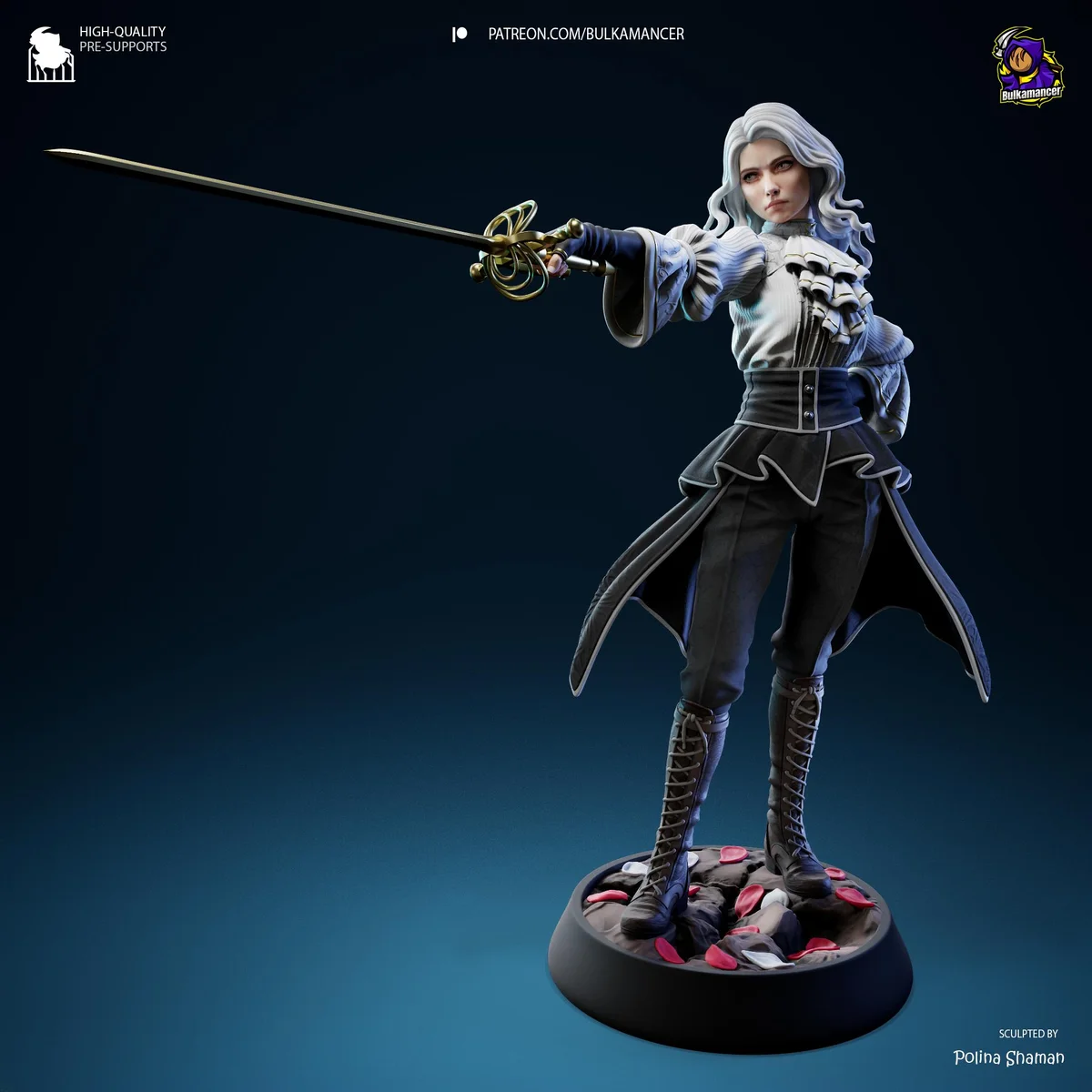 Real Maelle JRPG Painter - Clair Obscur Expedition 33 Unpainted Resin Figurine Kit - 1/8 Scale 219mm 8.6in - 3D Printed Statue Fan Art — 1/10