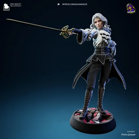 Real Maelle JRPG Painter - Clair Obscur Expedition 33 Unpainted Resin Figurine Kit - 1/8 Scale 219mm 8.6in - 3D Printed Statue Fan Art