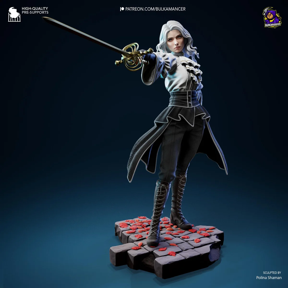 Real Maelle JRPG Painter - Clair Obscur Expedition 33 Unpainted Resin Figurine Kit - 1/8 Scale 219mm 8.6in - 3D Printed Statue Fan Art — 7/10