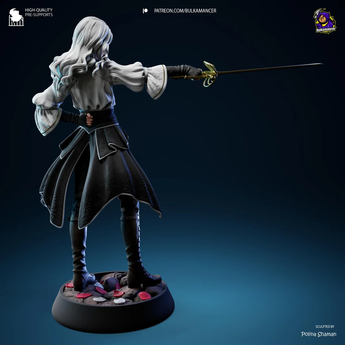 Real Maelle JRPG Painter - Clair Obscur Expedition 33 Unpainted Resin Figurine Kit - 1/8 Scale 219mm 8.6in - 3D Printed Statue Fan Art — 9/10