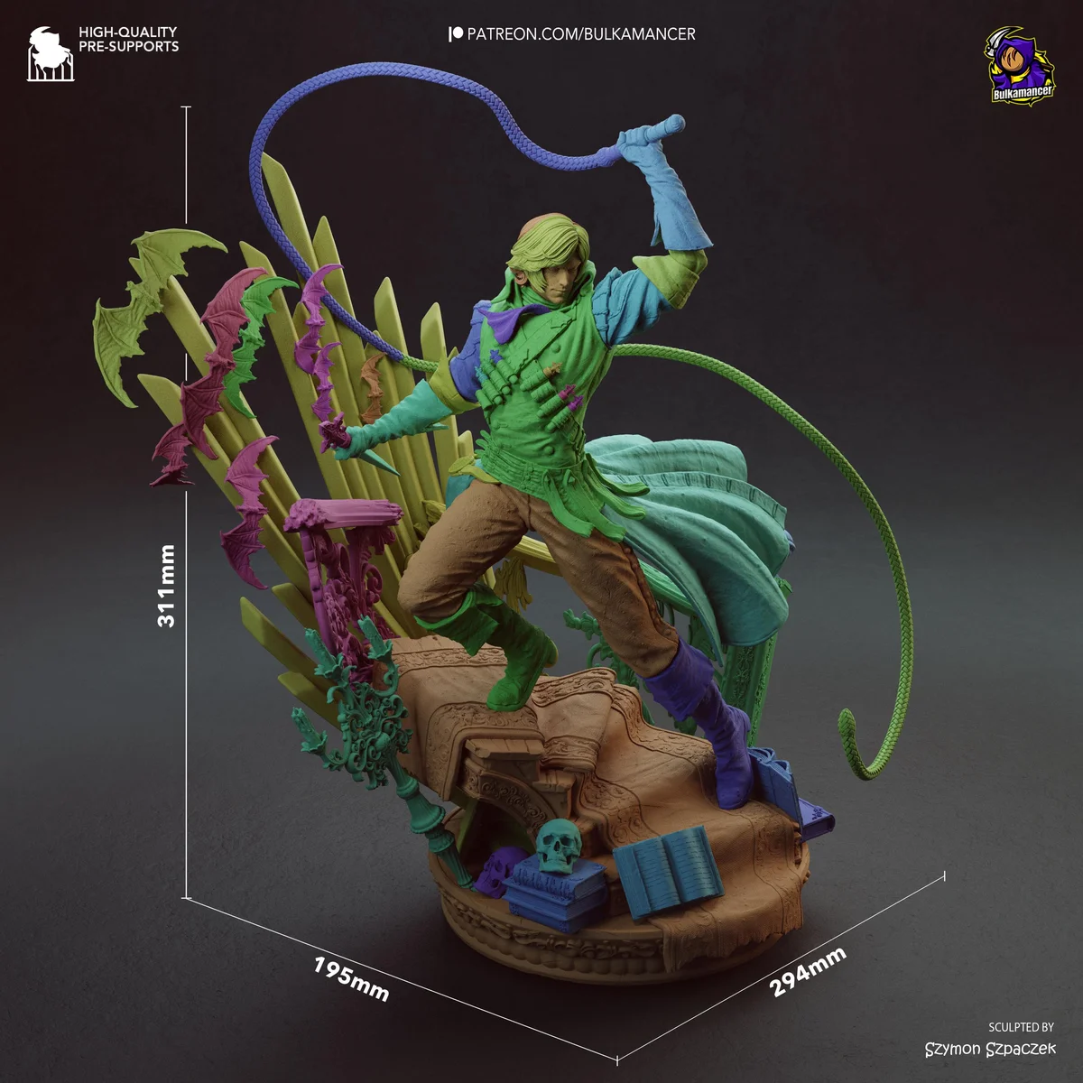 Richter Belmont Vampire Hunter - Castlevania Rondo of Blood Unpainted Resin Figurine Kit - 1/12 Scale 311mm 12.2in - 3D Printed Statue — 2/10