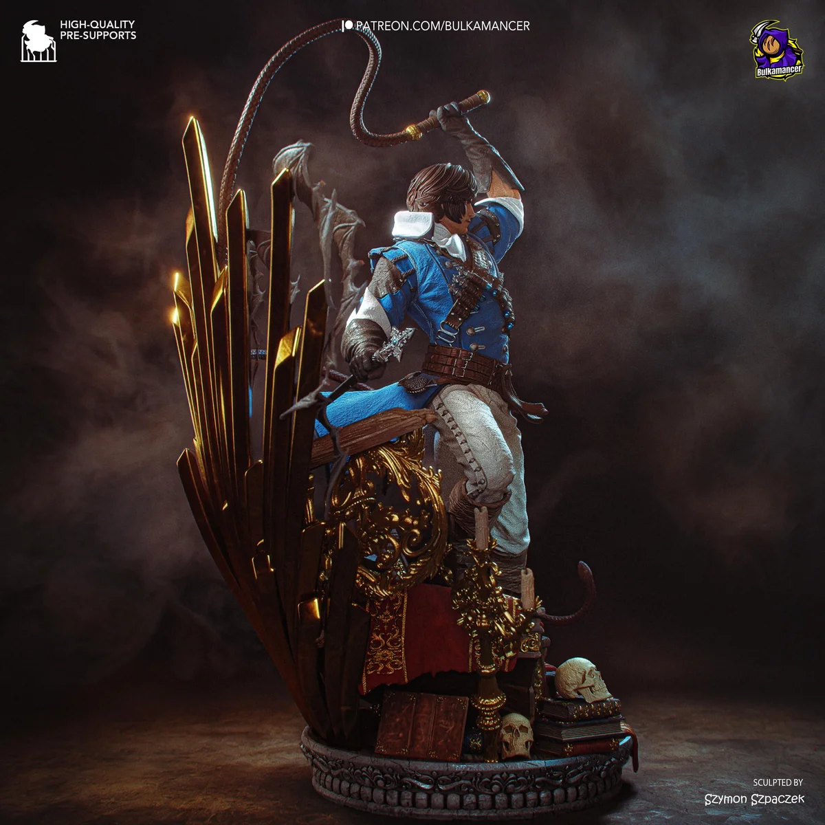 Richter Belmont Vampire Hunter - Castlevania Rondo of Blood Unpainted Resin Figurine Kit - 1/12 Scale 311mm 12.2in - 3D Printed Statue — 6/10