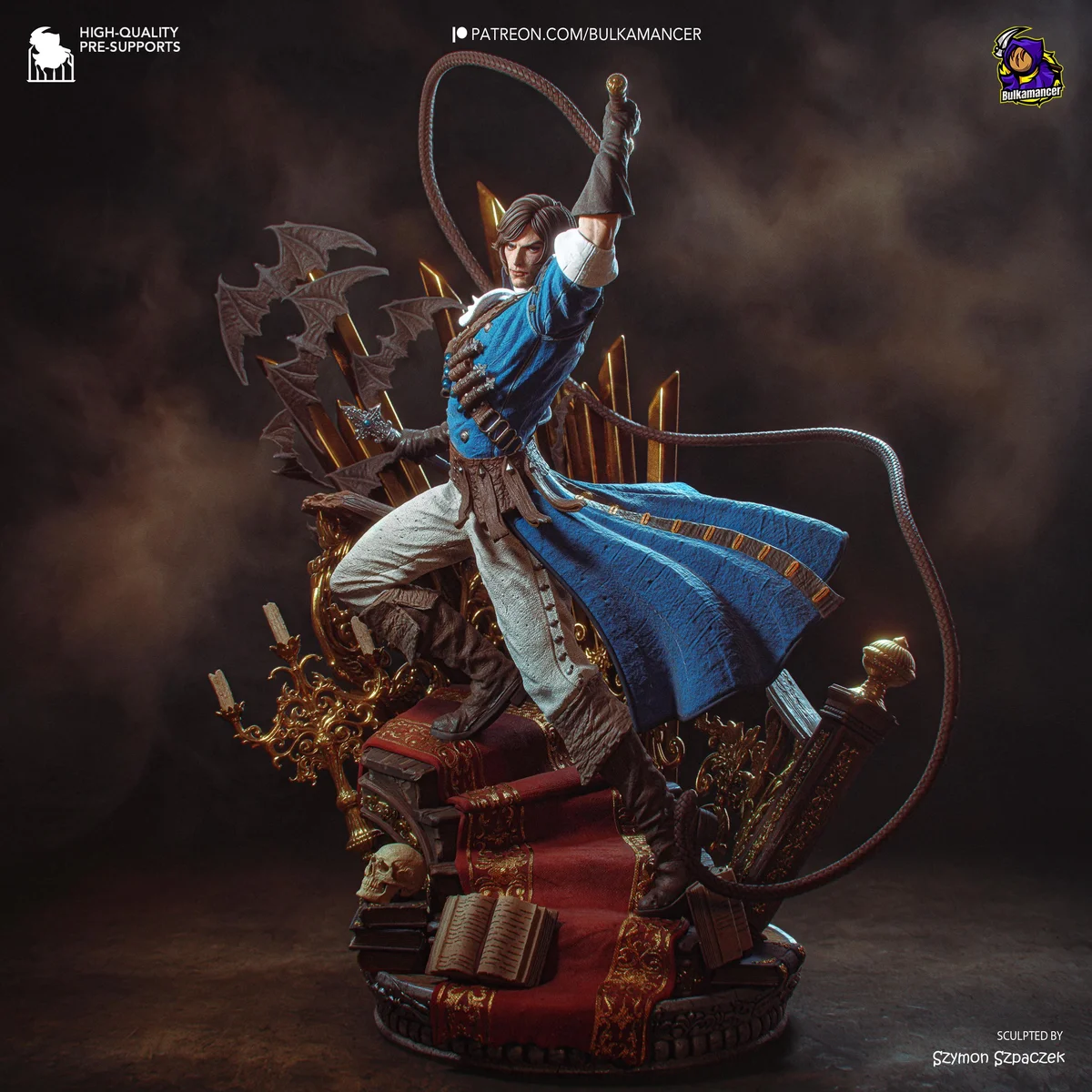 Richter Belmont Vampire Hunter - Castlevania Rondo of Blood Unpainted Resin Figurine Kit - 1/12 Scale 311mm 12.2in - 3D Printed Statue — 7/10