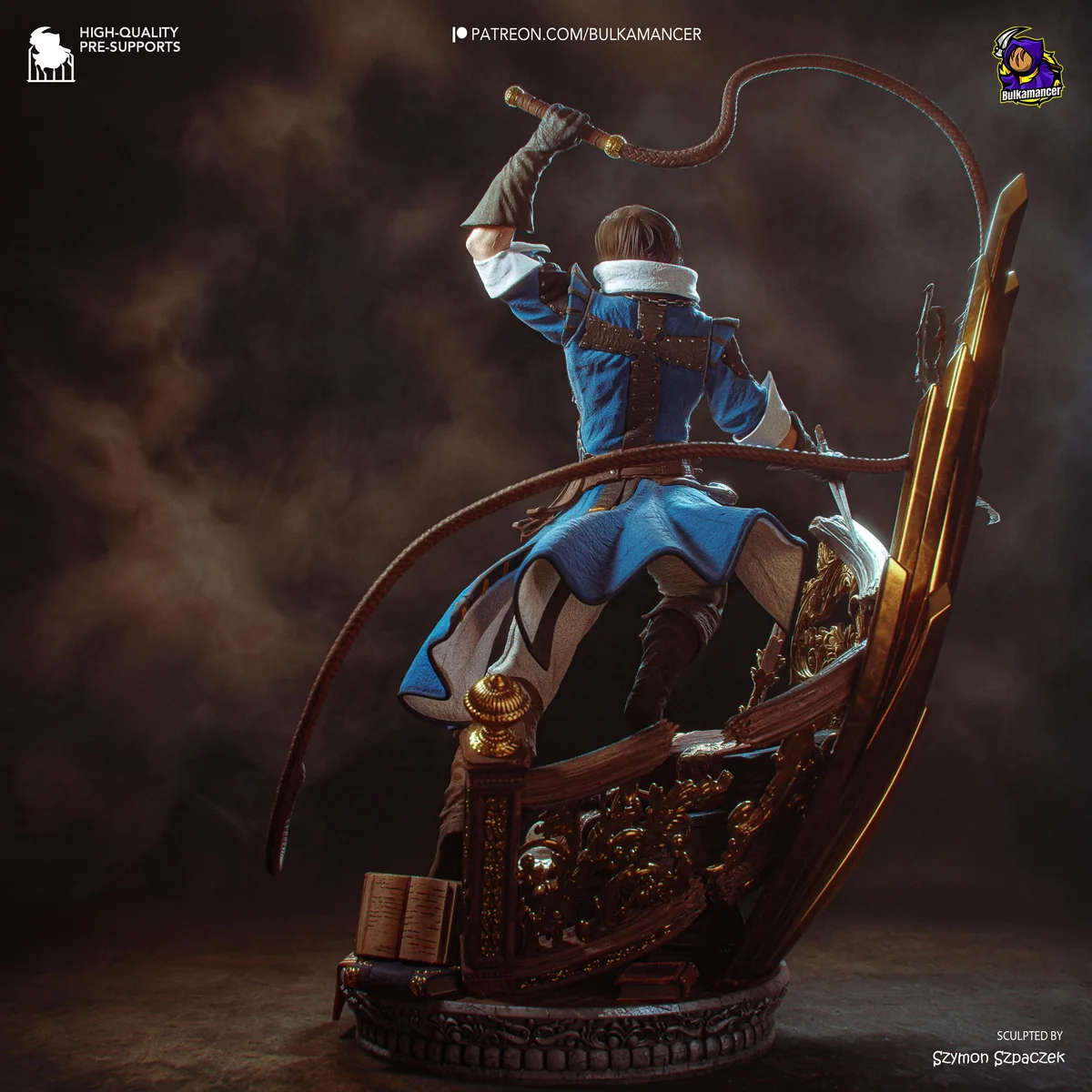 Richter Belmont Vampire Hunter - Castlevania Rondo of Blood Unpainted Resin Figurine Kit - 1/12 Scale 311mm 12.2in - 3D Printed Statue — 8/10