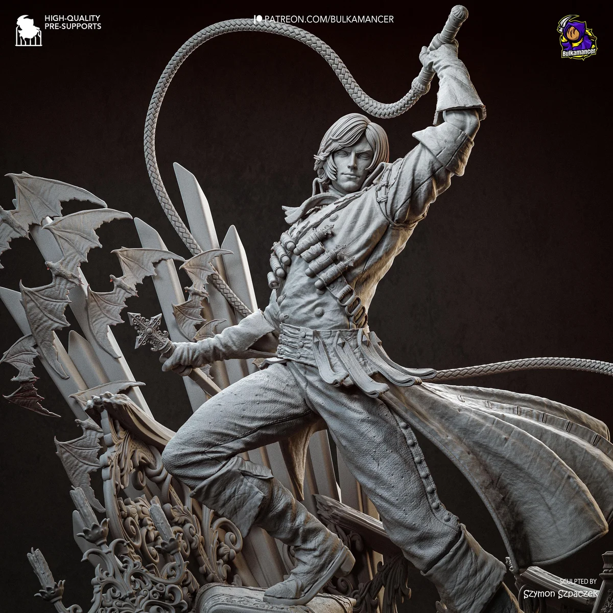 Richter Belmont Vampire Hunter - Castlevania Rondo of Blood Unpainted Resin Figurine Kit - 1/12 Scale 311mm 12.2in - 3D Printed Statue — 10/10