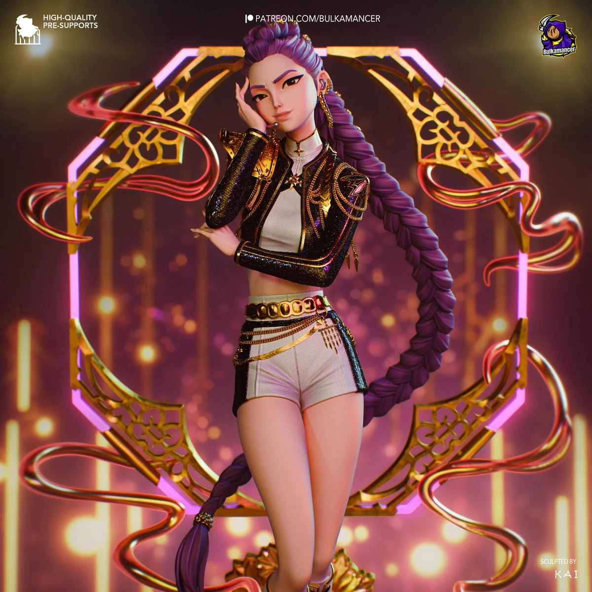 Rumi Huntrix Idol - KPop Demon Hunters Netflix Unpainted Resin Figurine Kit - 1/8 Scale 243mm 9.6in - 3D Printed Statue Fan Art — 4/10