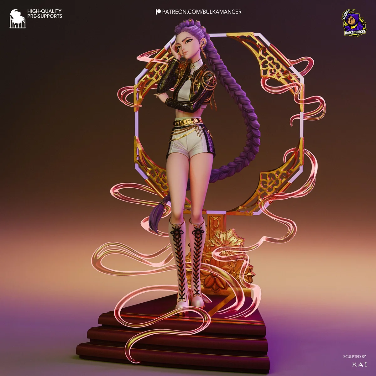 Rumi Huntrix Idol - KPop Demon Hunters Netflix Unpainted Resin Figurine Kit - 1/8 Scale 243mm 9.6in - 3D Printed Statue Fan Art — 6/10