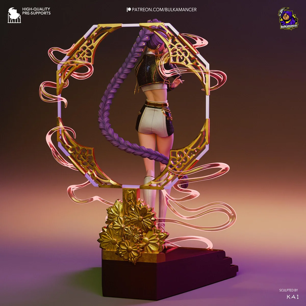 Rumi Huntrix Idol - KPop Demon Hunters Netflix Unpainted Resin Figurine Kit - 1/8 Scale 243mm 9.6in - 3D Printed Statue Fan Art — 7/10