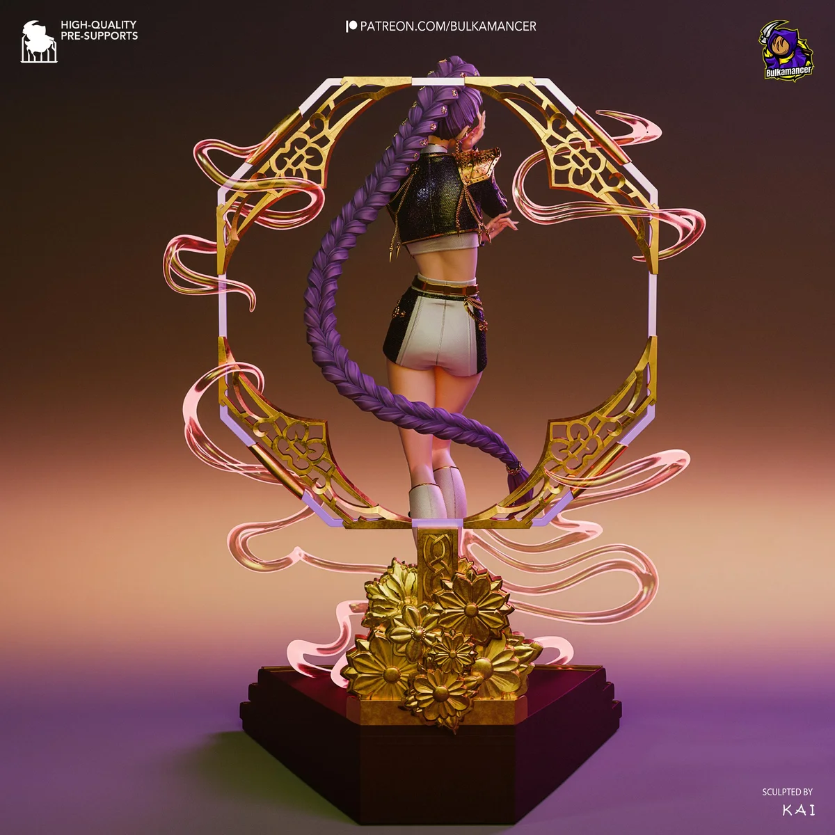 Rumi Huntrix Idol - KPop Demon Hunters Netflix Unpainted Resin Figurine Kit - 1/8 Scale 243mm 9.6in - 3D Printed Statue Fan Art — 8/10