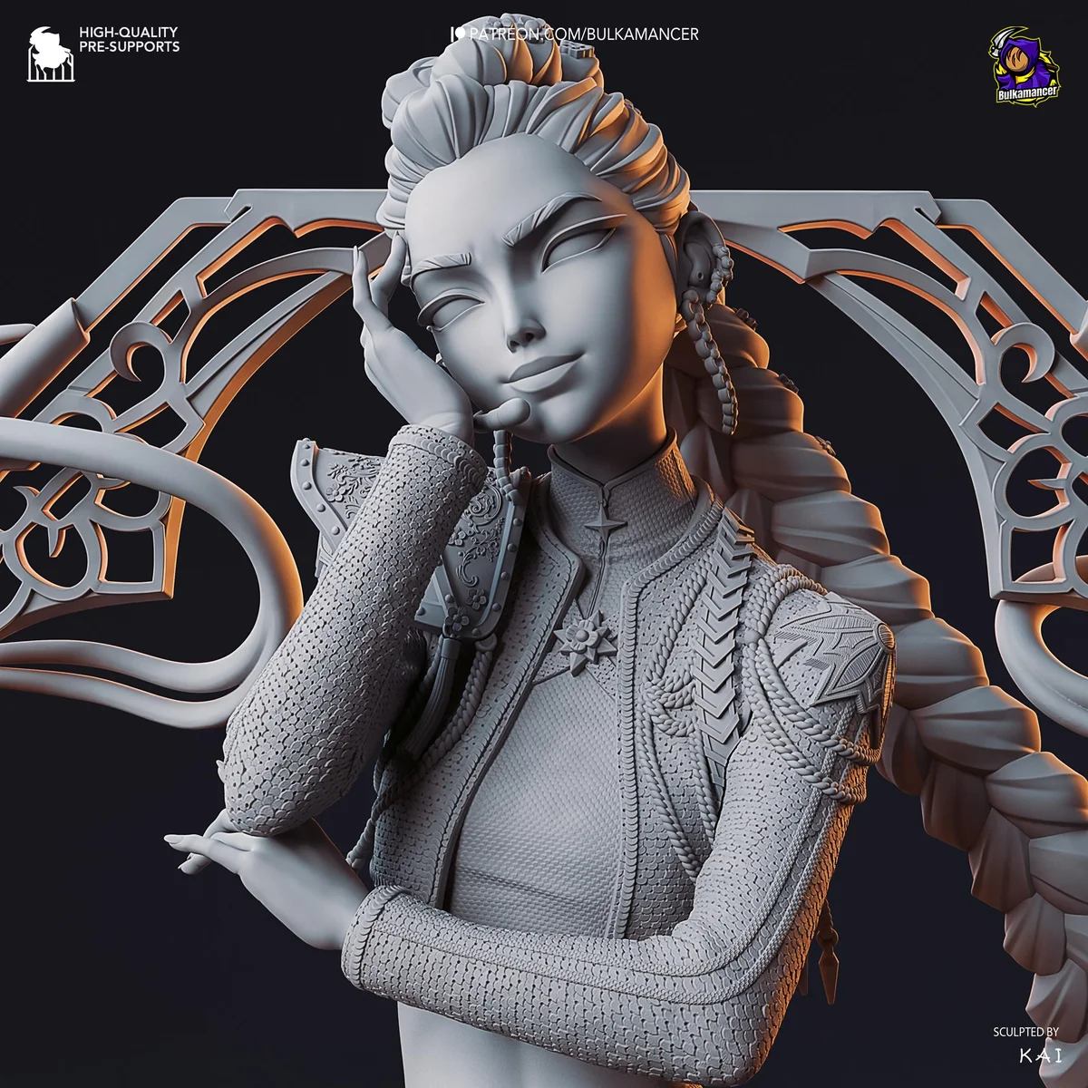 Rumi Huntrix Idol - KPop Demon Hunters Netflix Unpainted Resin Figurine Kit - 1/8 Scale 243mm 9.6in - 3D Printed Statue Fan Art — 9/10